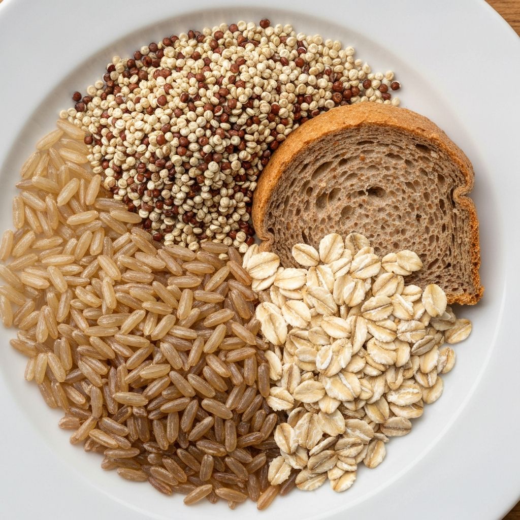 Whole grains on plate